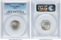 British India. George VI 1/4 Rupee 1943-(c) MS65 PCGS, Calcutta mint, KM546. Reeded edge. HID09801242017 © 2023 Heritage Auctions | All Rights Reserve...