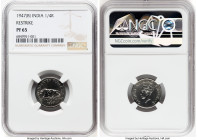British India. George VI Proof Restrike 1/4 Rupee 1947-(b) PR65 NGC, Bombay mint, KM548. Quite desirable as a Restrike, this piece tied for the highes...