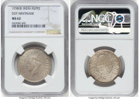 British India. George VI Rupee 1938-(b) MS62 NGC, Bombay mint, KM555. Scarcer variety with dot mintmark. HID09801242017 © 2023 Heritage Auctions | All...
