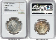 British India. George VI Rupee 1938-(b) MS62 NGC, Bombay mint, KM555. No mintmark. HID09801242017 © 2023 Heritage Auctions | All Rights Reserved