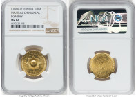 British India. Manilal Chimanlal & Co. Bombay gold Tola ND (1940) MS64 NGC, KM-X45. A scintillating representative that broadcasts immense flash and o...