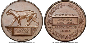 "Army Rifle Association" bronze Medal 1921 MS63 Brown NGC, Pudd-960.9. 35mm. By J. Pinches. A crisp Choice UNC example featuring the majestic lioness ...