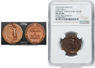"Agriculture Show" bronze Medal 1928 MS63 Brown NGC, Calcutta mint, Pudd-926.3. 24mm. By A.P. Spencer. Ex. British Raj Collection HID09801242017 © 202...