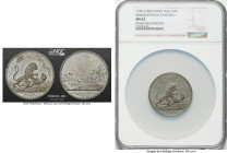 "Siege and Capture of Seringapatam" white metal Medal 1799 MS62 NGC, Soho (Birmingham) mint, Eimer-903a. 48mm. By C. H. Kuchler. Granted by the East I...
