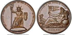 "British at Bombay" bronze Medal 1804 MS64 Brown NGC, BHM-567. 41mm. By J. P. Droz and G. Mills. On the occasion in 1804 when Nathaniel Dance led the ...