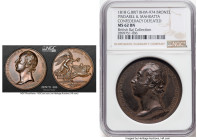 "Pindaree & Mahratta - Confederacy Defeated" bronze Medal 1818 MS62 Brown NGC, BHM-974. 41mm. By W. Wyon after P. Rouw and H. Howard. On the occasion ...
