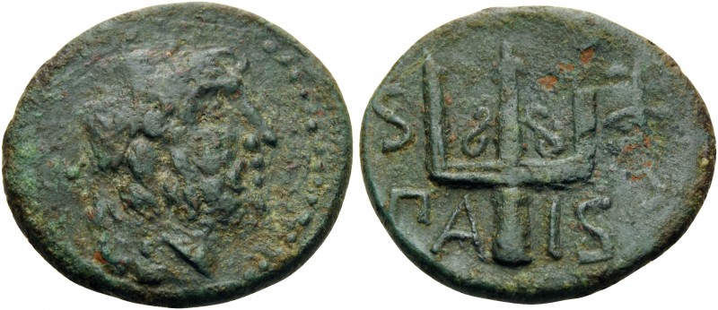 LUCANIA. Paestum (Poseidonia). Circa 2nd century BC. Semis (Bronze, 19.5 mm, 4.1...