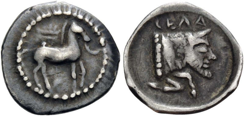 SICILY. Gela. Circa 465-450 BC. Litra (Silver, 12 mm, 0.79 g, 8 h). Horse walkin...