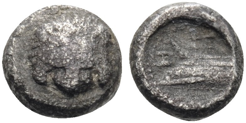 SICILY. Messana (as Zankle). Samian occupation, 493-488 BC. Tetartemorion (Silve...