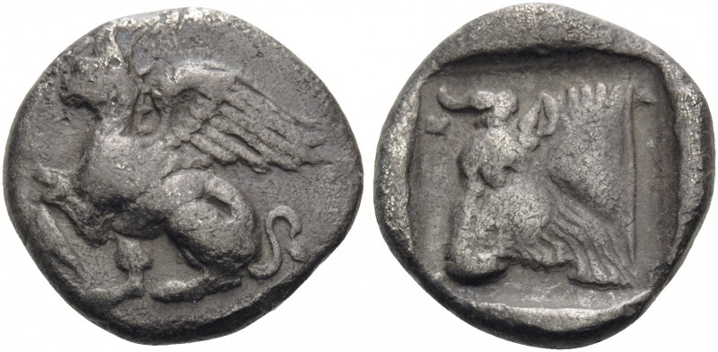 THRACE. Abdera. Circa 411/0-386/5 BC. Triobol (Silver, 12.5 mm, 1.64 g, 3 h). Gr...