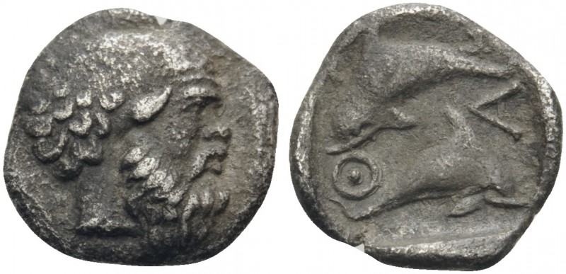 ISLANDS OFF THRACE, Thasos. Circa 411-404 BC. Hemiobol (Silver, 9 mm, 0.44 g, 5 ...