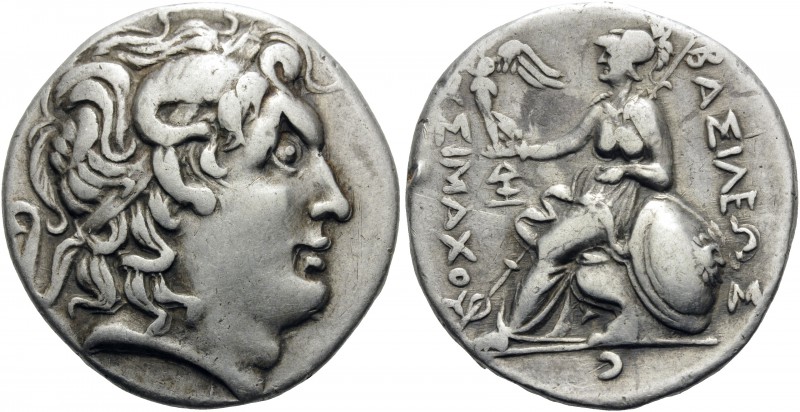 KINGS OF THRACE. Lysimachos, 305-281 BC. Tetradrachn (Silver, plated, 27.5 mm, 1...
