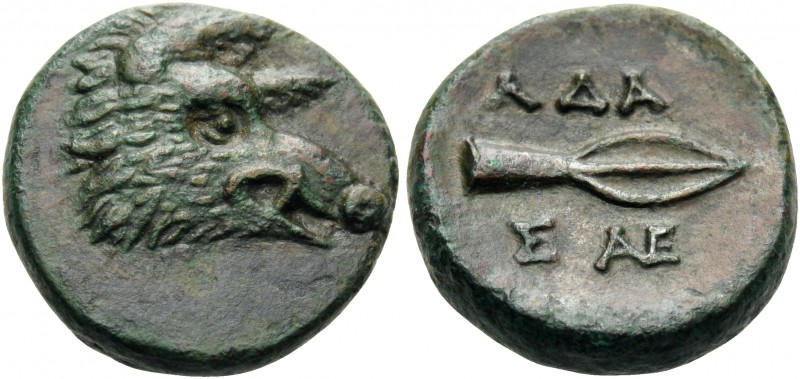 KINGS OF THRACE. Adaios, circa 275-225 BC. Hemiobol (Bronze, 16 mm, 4.20 g, 8 h)...