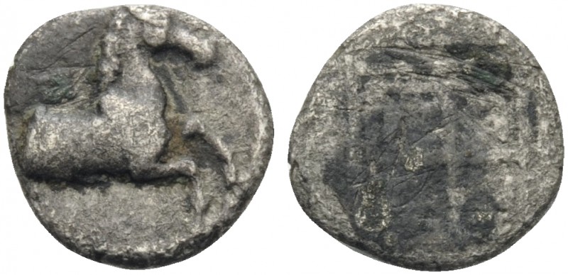 THRACO-MACEDONIAN REGION. Uncertain. 5th century BC. Tetartemorion (Silver, 7 mm...