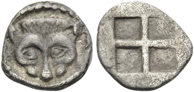 MACEDON. Akanthos. Circa 500-470 BC. Obol (Silver, 9 mm, 0.45 g). Head and neck ...