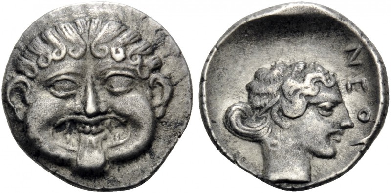MACEDON. Neapolis. Circa 424-350 BC. Hemidrachm (Silver, 13 mm, 1.68 g, 12 h). G...