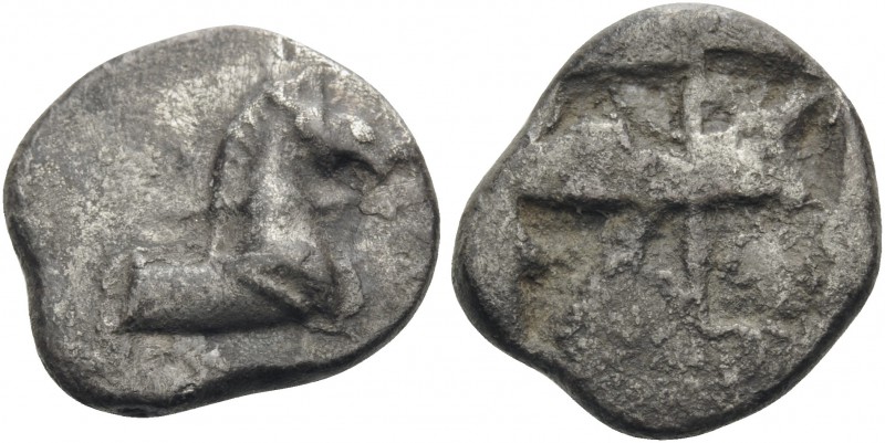 MACEDON. Sermyle. Circa 525-500 BC. Hemidrachm (Silver, 13 mm, 1.91 g). Forepart...