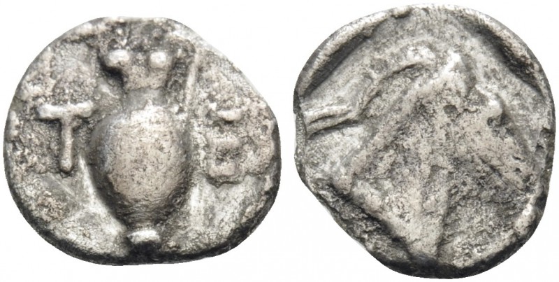 MACEDON. Terone. Circa 400-348 BC. Tritetartemorion (Silver, 8 mm, 0.35 g, 4 h)....