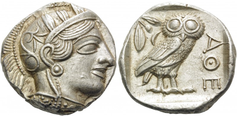 ATTICA. Athens. Circa 449-404 BC. Tetradrachm (Silver, 23.5 mm, 17.23 g, 7 h), 4...