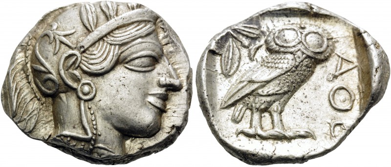 ATTICA. Athens. Circa 449-404 BC. Tetradrachm (Silver, 26 mm, 17.21 g, 1 h), 430...