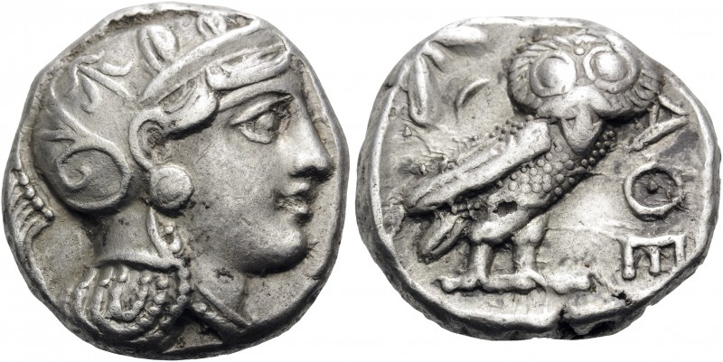 ATTICA. Athens. Circa 393-355 BC. Tetradrachm (Silver, 22 mm, 17.13 g, 9 h), str...