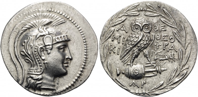 ATTICA. Athens. 137/6 BC. Tetradrachm (Silver, 31 mm, 16.79 g, 12 h), "New Style...