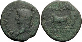 ACHAEA. Patrae. Divus Augustus, died AD 14. (Bronze, 30 mm, 8.54 g, 6 h), struck under Tiberius. DIVVS AVGVSTVS PATER Radiate head of the deified Augu...