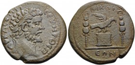BITHYNIA. Nicaea. Septimius Severus, 193-211. (Bronze, 27 mm, 11.64 g, 1 h). AY Λ CEΠT CEYHPOC Π Laureate head of Septimius Severus to right. Rev. NIK...