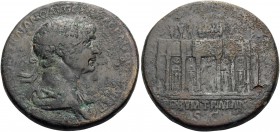 Trajan, 98-117. Sestertius (Orichalcum, 33 mm, 24.59 g, 6 h), Rome, c. 112-114. IMP CAES NERVAE TRAIANO AVG GER DAC P M TR P COS VI P P Laureate and d...