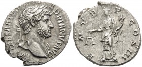 Hadrian, 117-138. Denarius (Silver, 19 mm, 3.01 g, 6 h), Rome, 119-122. MP CAESAR TRAIAN HADRIANVS AVG Laureate head of Hadrian to right with slight d...