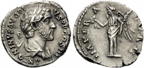 Antoninus Pius, 138-161. Denarius (Silver, 18.5 mm, 3.16 g, 12 h), Rome, 138-144. ANTONINVS AVG PI-VS P P COS III Laureate and draped bust of Antoninu...