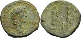 Antoninus Pius, 138-161. Sestertius (Orichalcum, 33 mm, 28.23 g, 11 h), Rome, 140-144. ANTONINVS AVG PIVS P P TR P COS III Laureate head of Antoninus ...