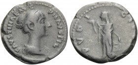 Faustina Junior, Augusta, 147-175. Denarius (Bronze, 18 mm, 2.68 g, 7 h), 'Limes' denarius or contemporary imitation struck at the frontiers of the em...