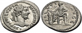 Septimius Severus, 193-211. Denarius (Silver, 21 mm, 2.88 g, 12 h), Laodicea ad Mare, 198. L SEP SEVERVS PER AVG P M IMP XI Laureate head of Septimius...