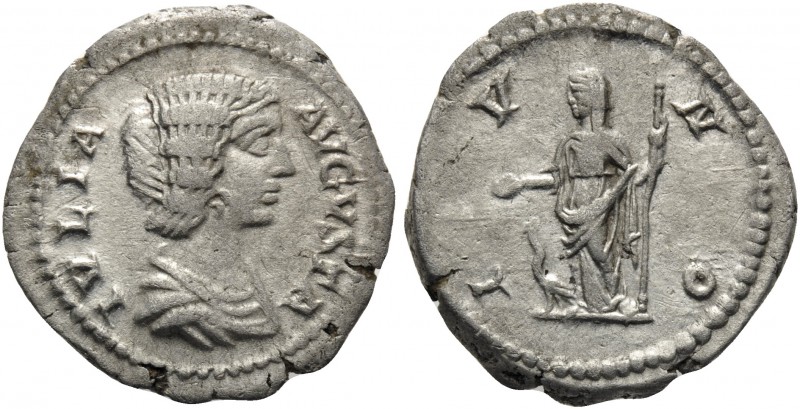 Julia Domna, Augusta, 193-217. Denarius (Silver, 19.2 mm, 1.98 g, 1 h), struck u...