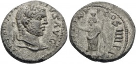 Caracalla, 198-217. Denarius (Silver, 18 mm, 4.25 g, 1 h), imitation of a denarius of 213, uncertain eastern mint. ANTONINVS PIVS AVG Laureate head of...
