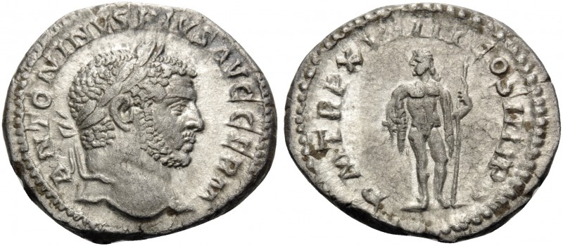 Caracalla, 198-217. Denarius (Silver, 19 mm, 2.20 g, 12 h), Rome, 216. ANTONINVS...
