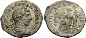 Elagabalus, 218-222. Denarius (Silver, 18.5 mm, 2.16 g, 6 h), Rome, 219. IMP ANTONINVS PIVS AVG Laureate and draped bust of Elagabalus to right. Rev. ...
