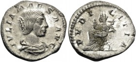 Julia Maesa, Augusta, 218-224/5. Denarius (Silver, 19.5 mm, 2.04 g, 12 h), struck under Elagabalus, Rome, 218-220. IVLIA MAESA AVG Draped bust of Juli...