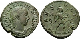 Severus Alexander, 222-235. Sestertius (Orichalcum, 32 mm, 24.16 g, 1 h), Rome, 231-235. IMP ALEXANDER PIVS AVG Laureate, draped and cuirassed bust of...