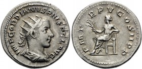 Gordian III, 238-244. Antoninianus (Silver, 22 mm, 4.61 g, 12 h), Rome, 242. IMP GORDIANVS PIVS FEL AVG Radiate, draped and cuirassed bust of Gordian ...
