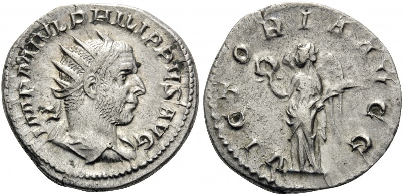 Philip I, 244-249. Antoninianus (Silver, 22 mm, 4.33 g, 6 h), Rome, 244. IMP M I...