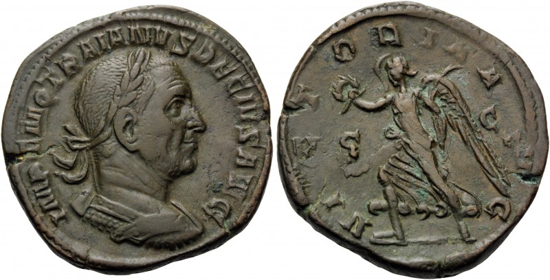 Trajan Decius, 249-251. Sestertius (Orichalcum, 31 mm, 19.20 g, 11 h), Rome, 249...
