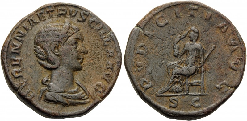 Herennia Etruscilla, Augusta, 249-251. Sestertius (Orichalcum, 28 mm, 21.29 g, 1...