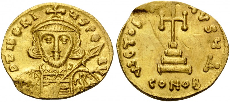 Tiberius III (Apsimar), 698-705. Solidus (Gold, 20 mm, 4.36 g, 6 h), Constantino...