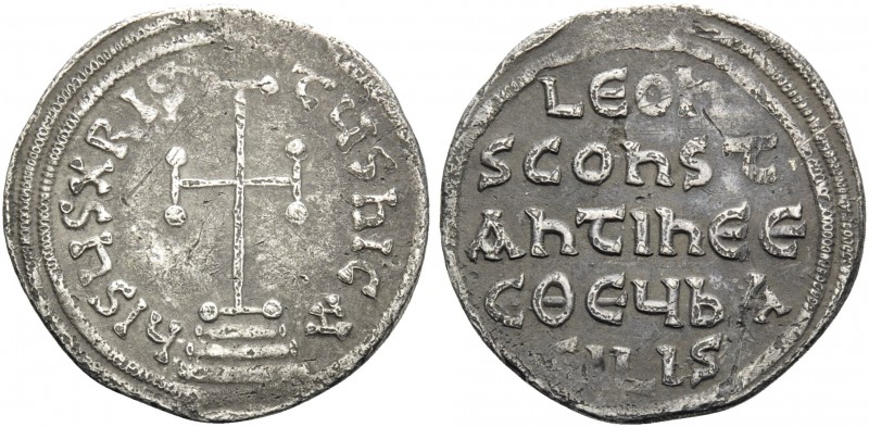Leo IV the Khazar, with Constantine VI, 775-780. Miliaresion (Silver, 20 mm, 2.0...