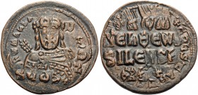 Constantine VII Porphyrogenitus, with Romanus I, 913-959. Follis (Bronze, 27.5 mm, 8.31 g, 6 h), Constantinople, 931-944. +RΩΜAҺ' ЄҺ ӨЄΩ ЬAS-ILЄVS RΩΜ...