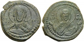 Anonymous Folles, time of Romanus IV, circa 1068-1071. Follis (Bronze, 27 mm, 9.26 g, 5 h), Class G, Constantinople. IC XC Facing bust of Christ Panto...