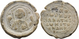 Constantine Scleros, Kouropalates, Late 10th century. Seal (Lead, 24 mm, 11.52 g, 12 h), possibly brother of Bardas Skleros married to Sophia Phokaina...