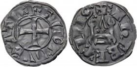 CRUSADERS. Duchy of Athens. Guy II de la Roche, 1287-1308. (Billon, 18.5 mm, 0.87 g, 4 h), Denier Tournois, struck under the regency of Helena Angelin...